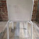 White woven resin garden chair