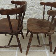 4 solid wood chairs in western style called "smockers chairs", in oak.