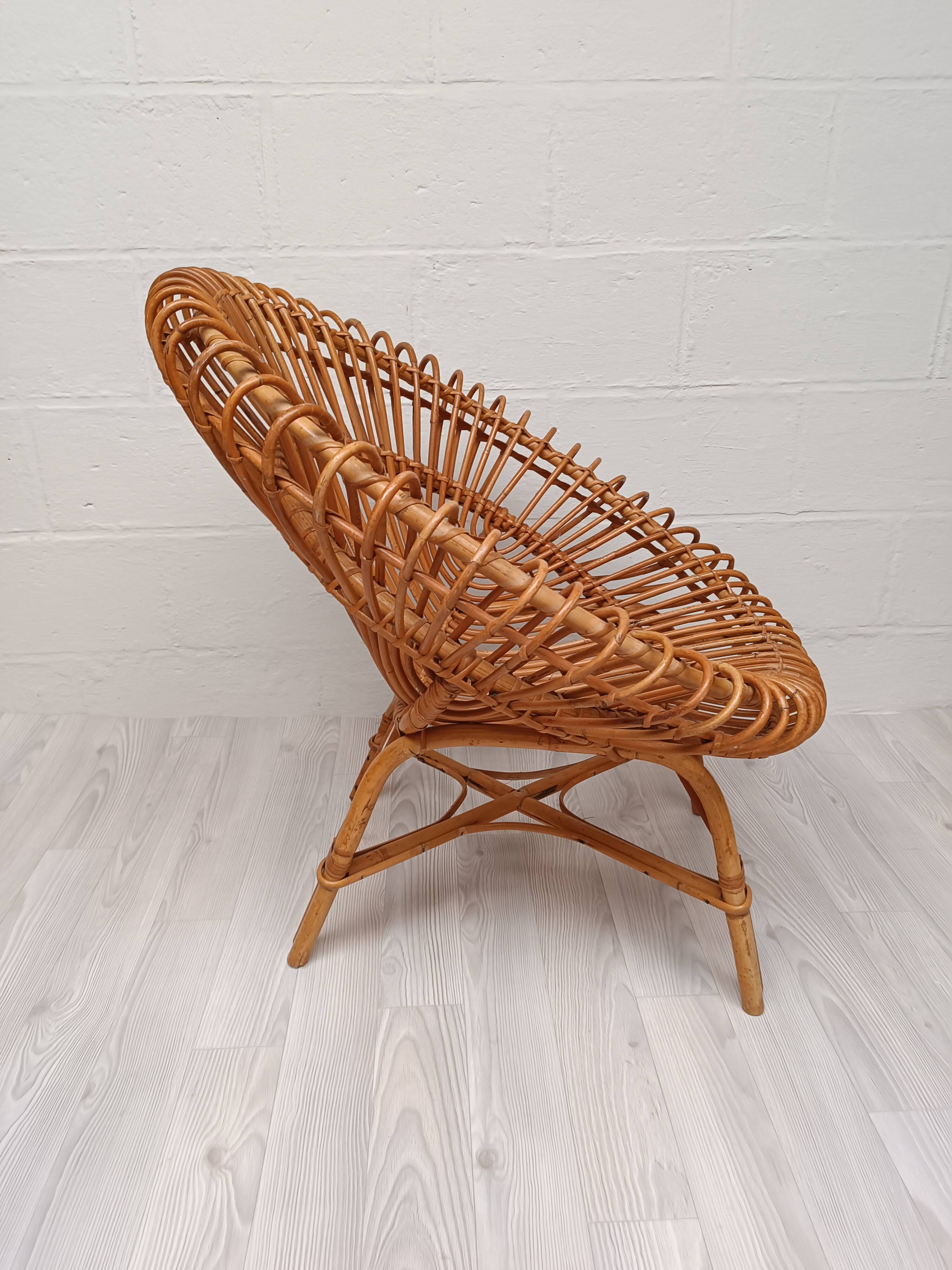 Vintage rattan armchair 1960