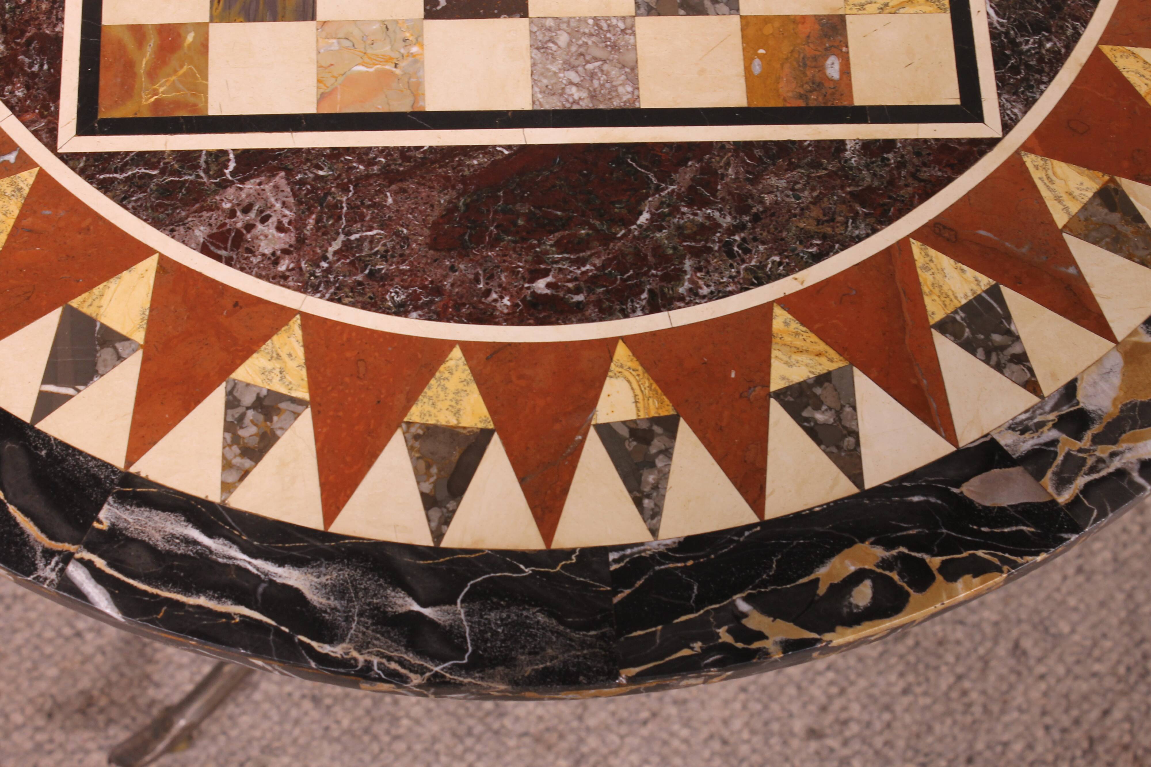 gueridon with a pietra dura top featuring a game board - 18th century