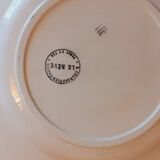 6 flat earthenware plates Charbonnier-Salins circa 1930