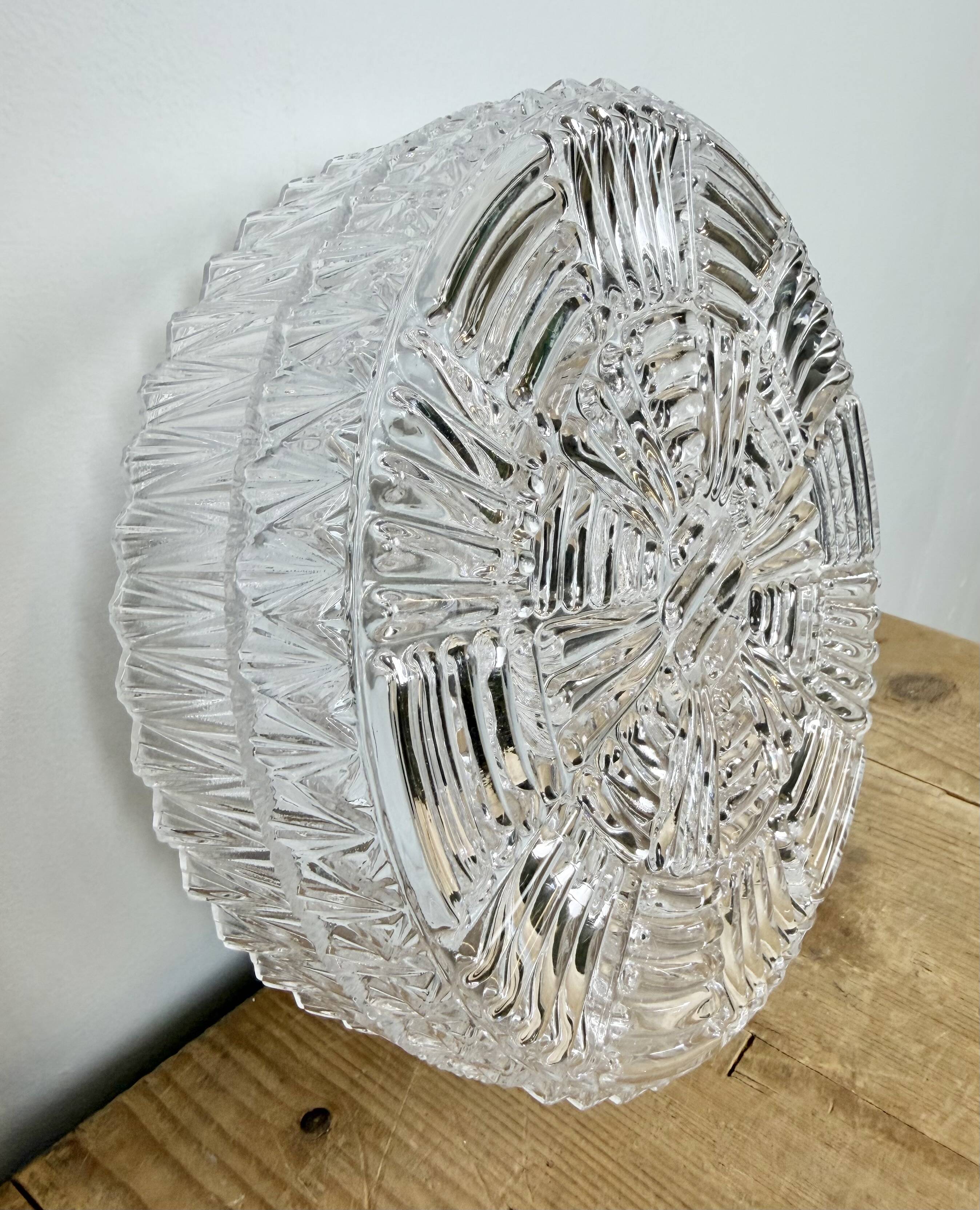 Vintage Glass Wall or Ceiling Light, 1970s
