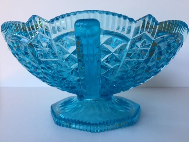 Blue glass fruit cup