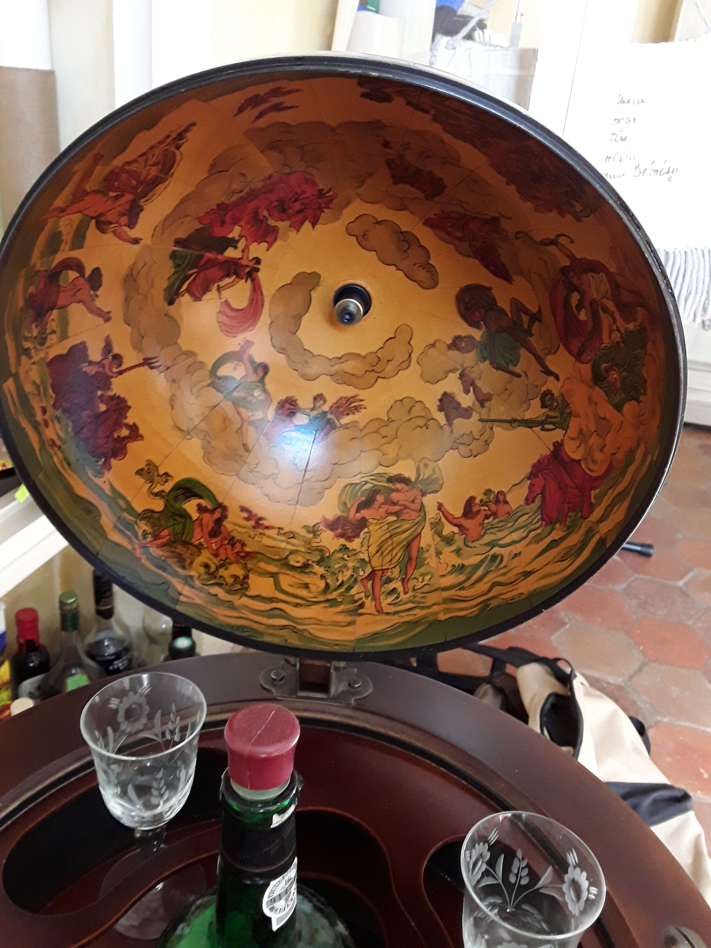 Vintage globe bar trolley