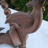 Antique lamp or candlestick, hand-carved, turned wood, Renaissance style