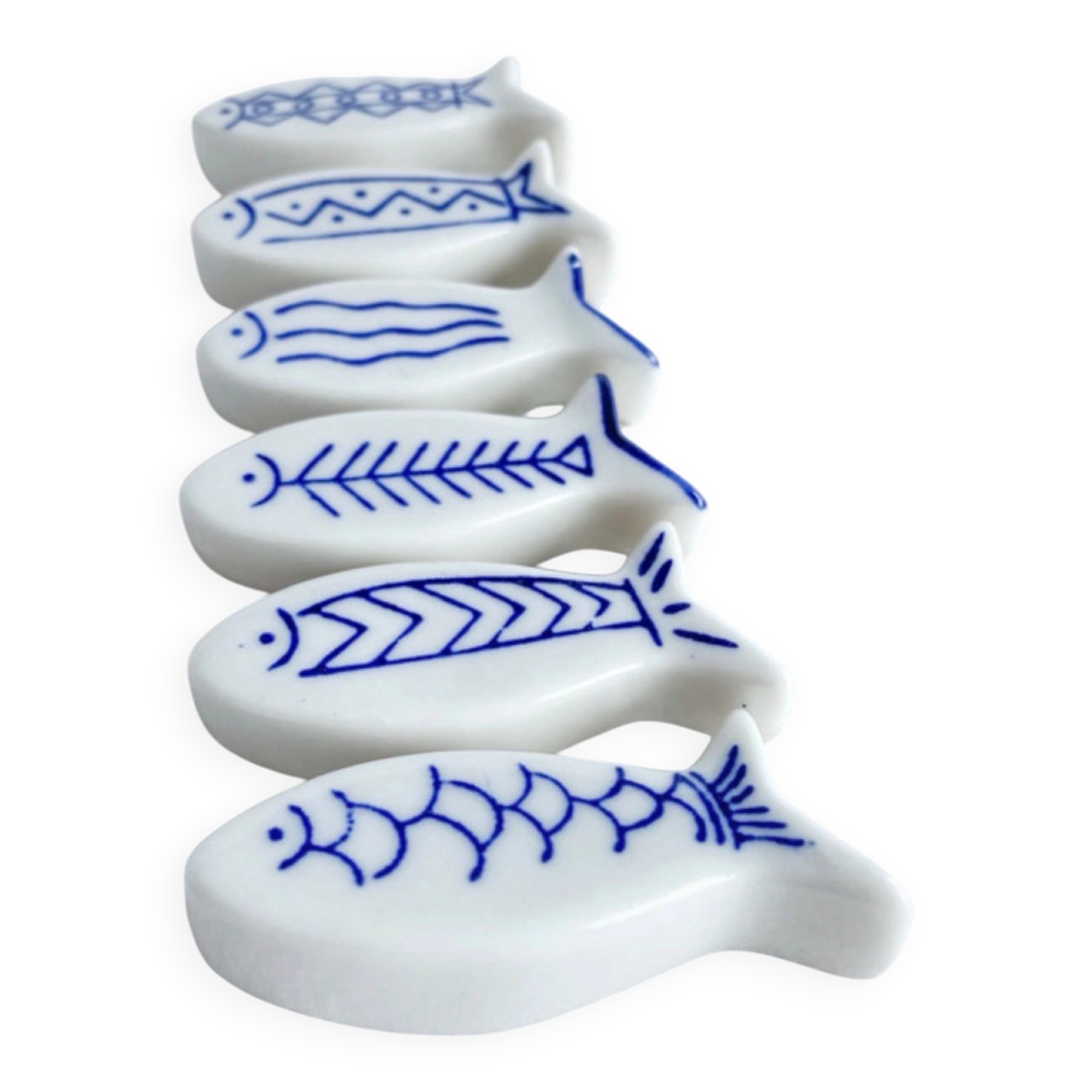 6 ceramic fish knife rests