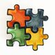 Ensemble de vide poches puzzle en céramique. Italie, années 80