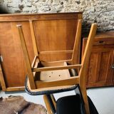 Pair of Scandinavian teak and skai chairs