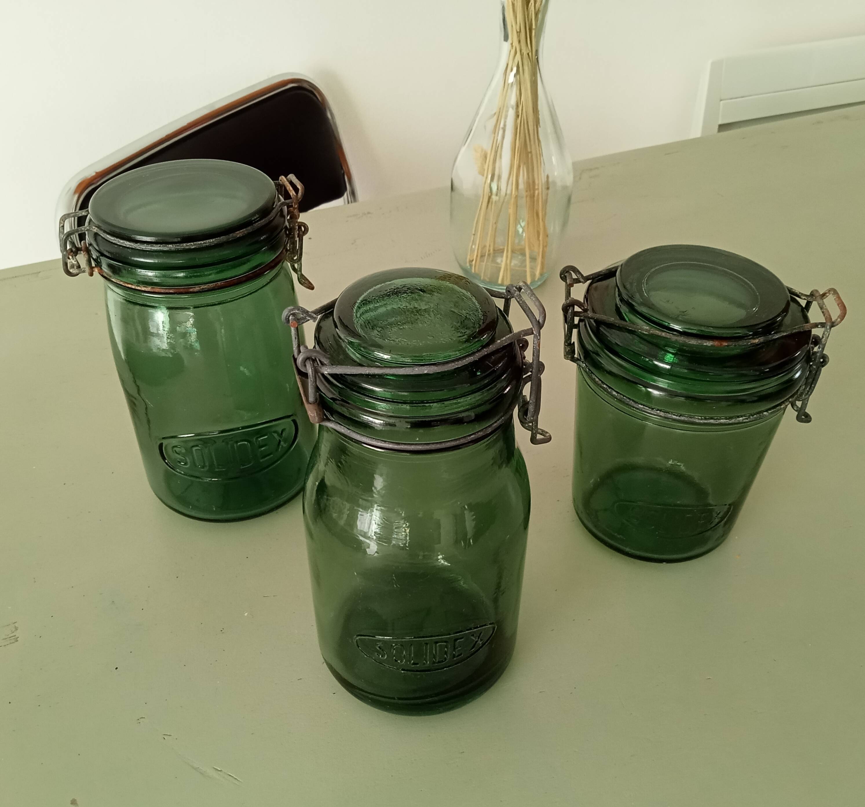 Lot de 3 bocaux anciens Solidex années 30