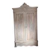 Armoire bois massif cérusé