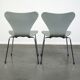 Set of 4 original grey Fritz Hansen butterfly chairs from 1984 Danish design