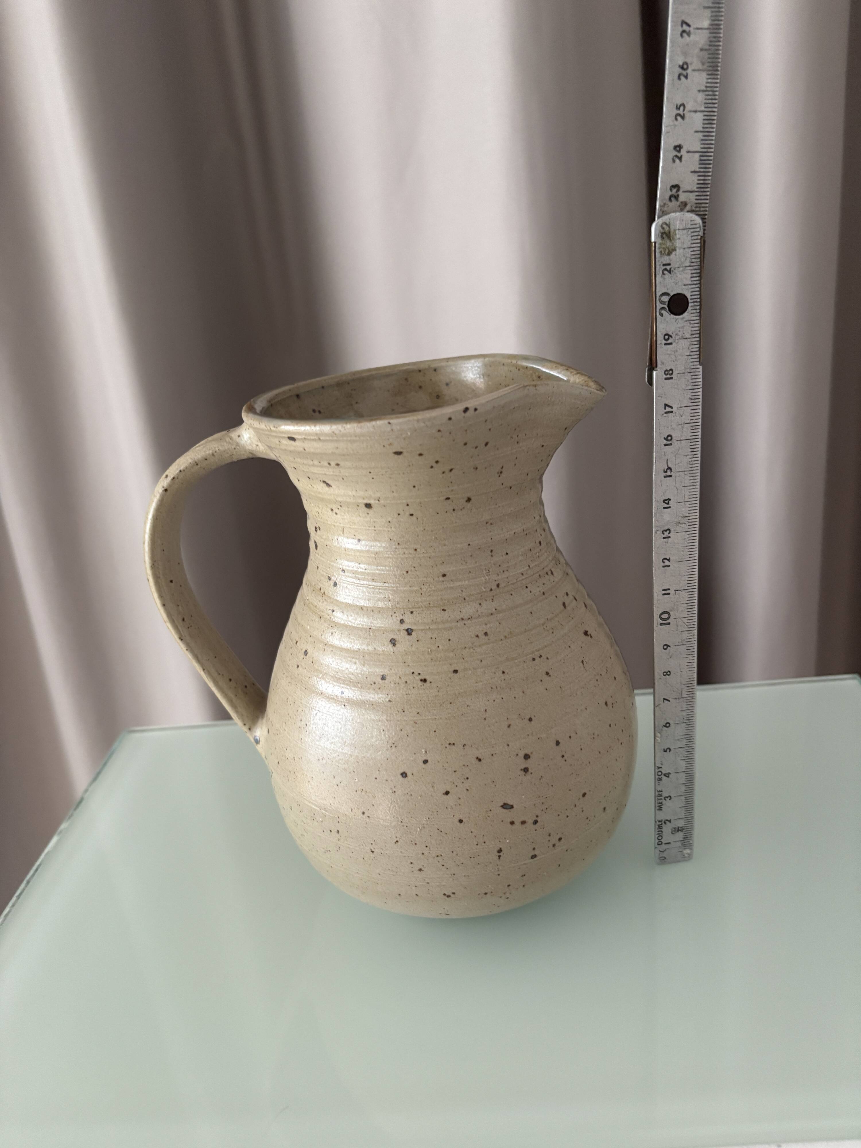 Studio Pottery Jug – Hand-Thrown Stoneware with Speckled Glaze