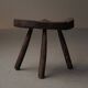 Milking stool in solid wood, Folk art, Cévennes, around 1900