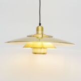 Vintage pendant lamp in golden brass, Denmark, 1970s