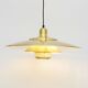 Vintage pendant lamp in golden brass, Denmark, 1970s