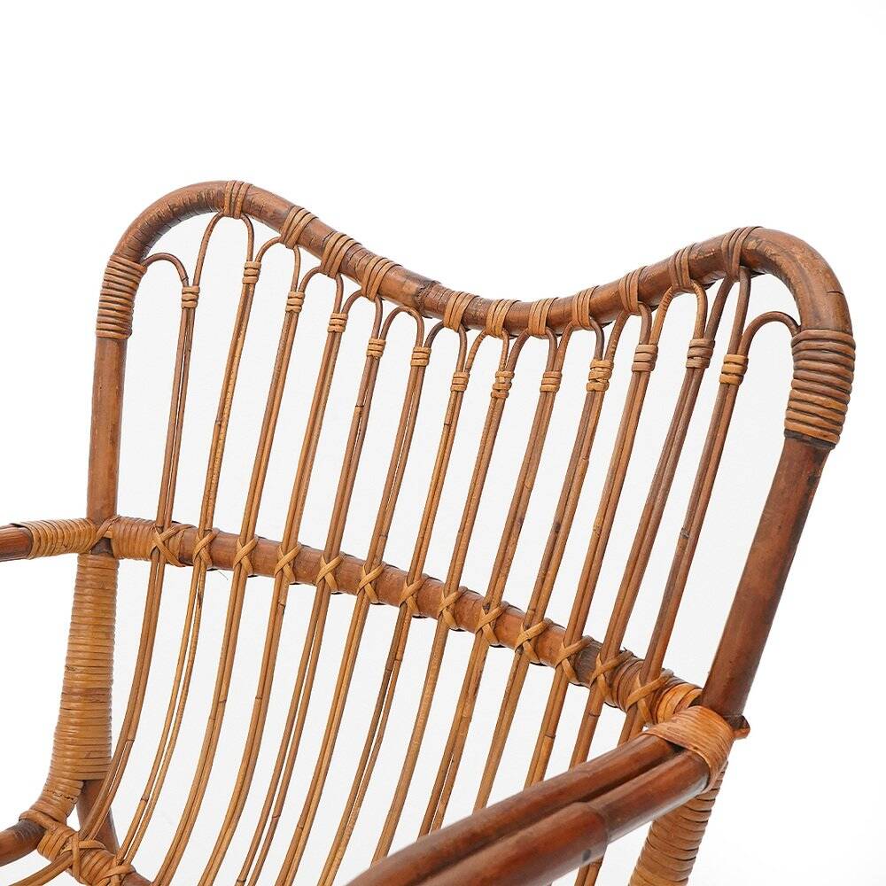 Rattan armchair, 1950s