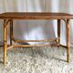 Table basse bois et rotin années 60