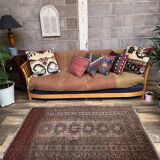 Vintage Afghan Turkoman village Rug 170x112 cm, Red, Black Tribal Medium