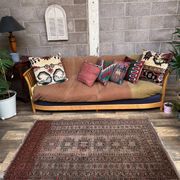 Vintage Afghan Turkoman village Rug 170x112 cm, Red, Black Tribal Medium