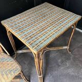 Table et chaise en rotin