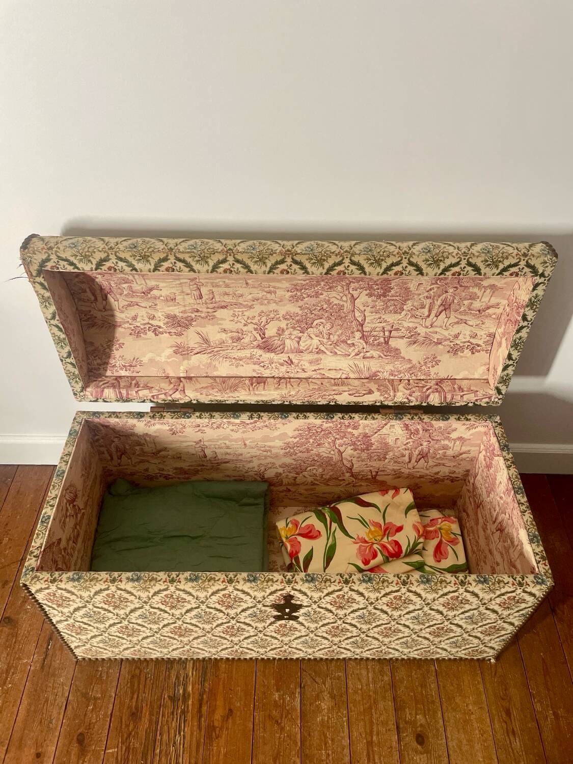 Antique tapestry chest