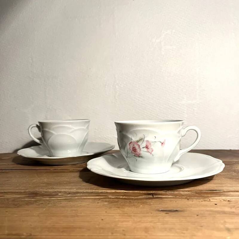 Tasses à thé en porcelaine de Limoges