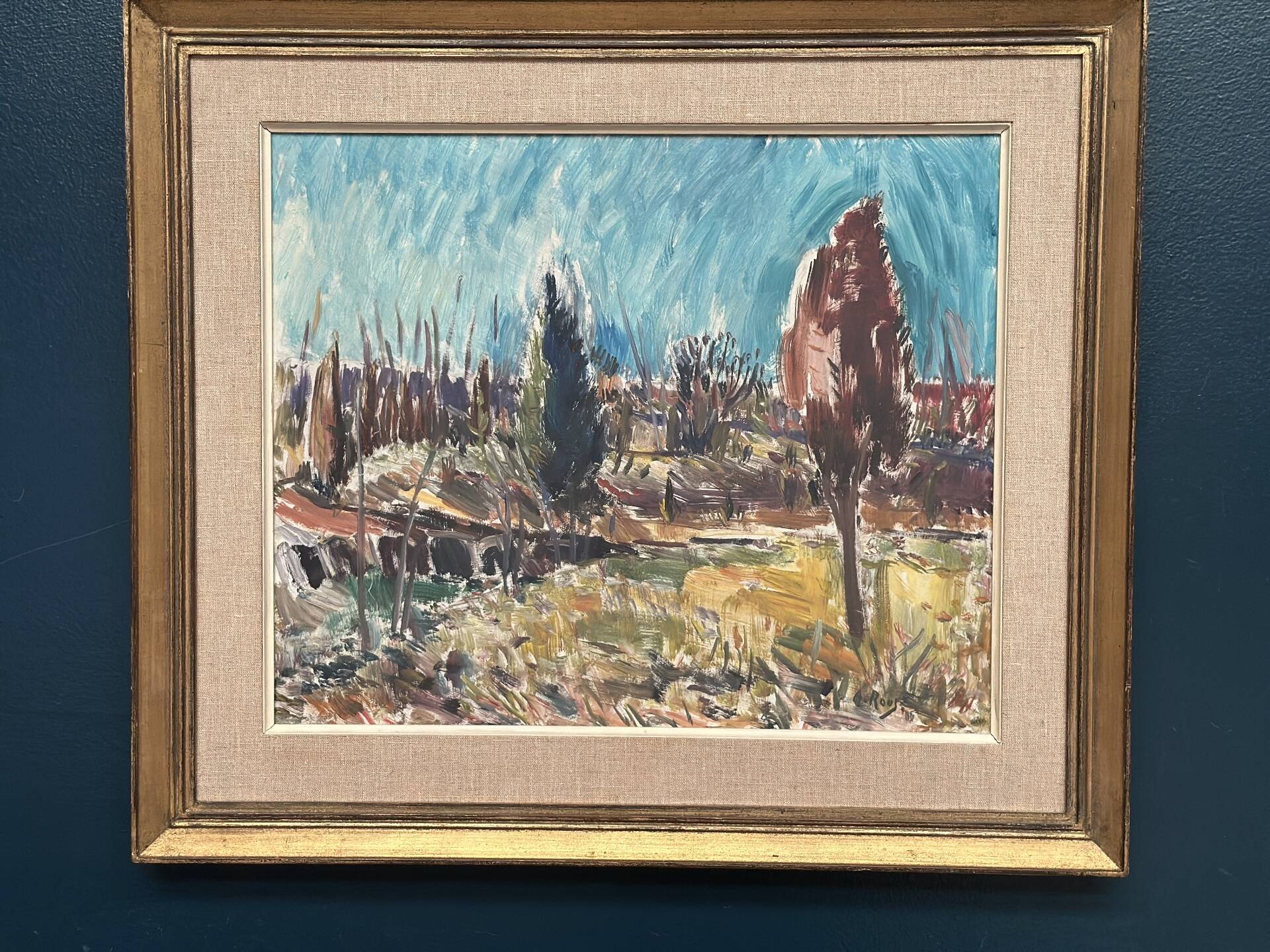 Original Swedish Oil On Canvas – “Landscape” By Arvid Herbert