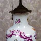 Vintage Electric Table Lamp with Decorative Ceramic Base, 1940s