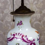 Vintage Electric Table Lamp with Decorative Ceramic Base, 1940s