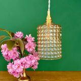 Vintage amber glass bubble suspension globe