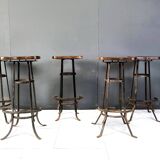 Vintage brutalist bar stools, set of 5 - 1970s