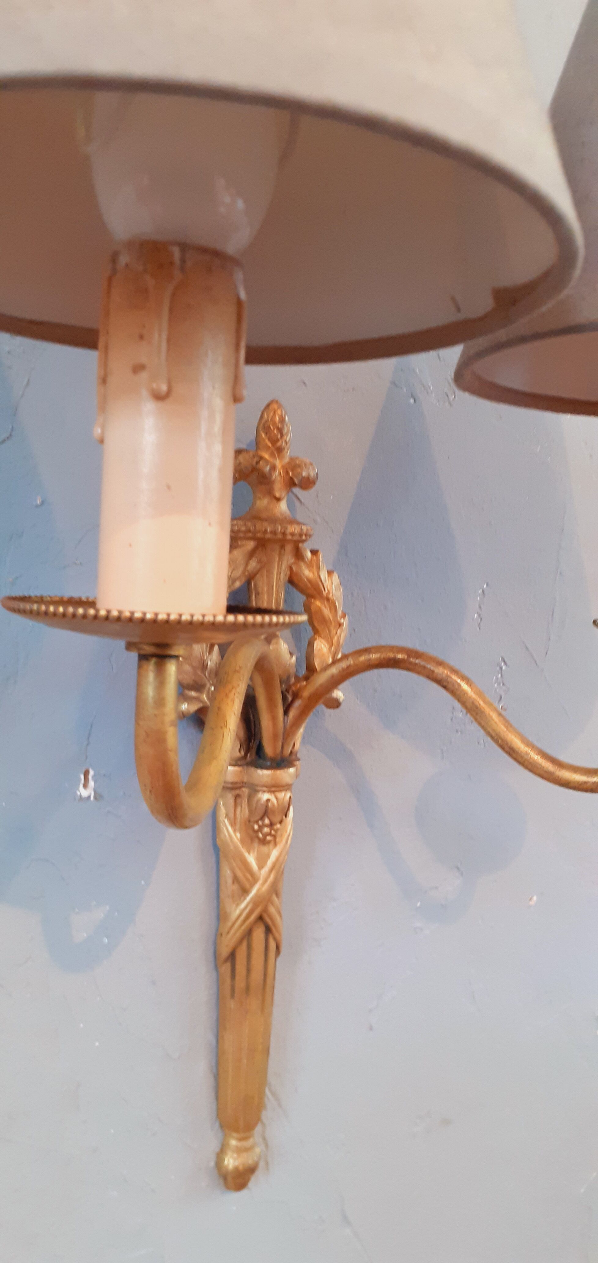 Applique double en bronze doré style Louis XVI année 50