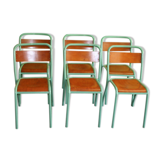 Lot de 6 chaises industrielles