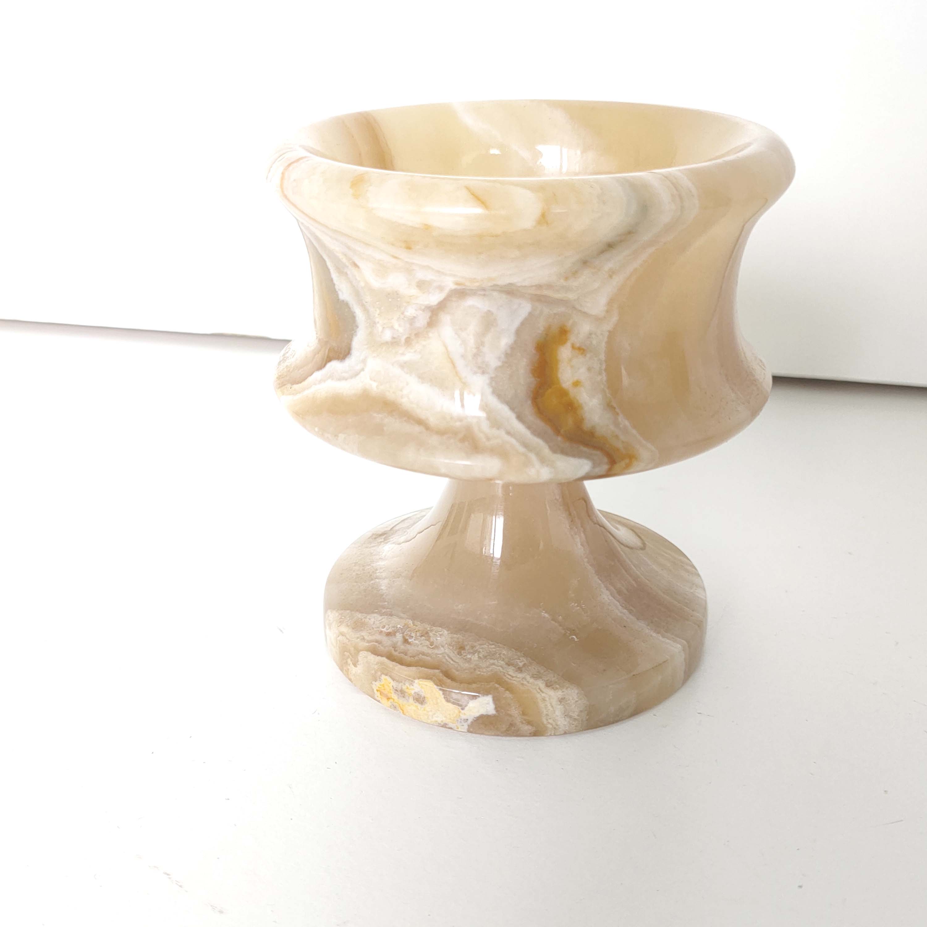 Candlestick onyx beige Ht 10cm