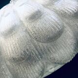 Large Frosted Flower Glass Sconce Wall Lamp from MCM, 1960s