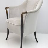 Pair of Giorgetti Italian Velvet Armchairs "Progetti", 1980s