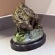 Antique Cold-Painted Bronze Lion Fighting a Snake, After Antoine-Louis Barye
