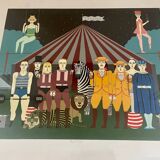 Oku Shigeo « le cirque » Sériegraphie encadrée