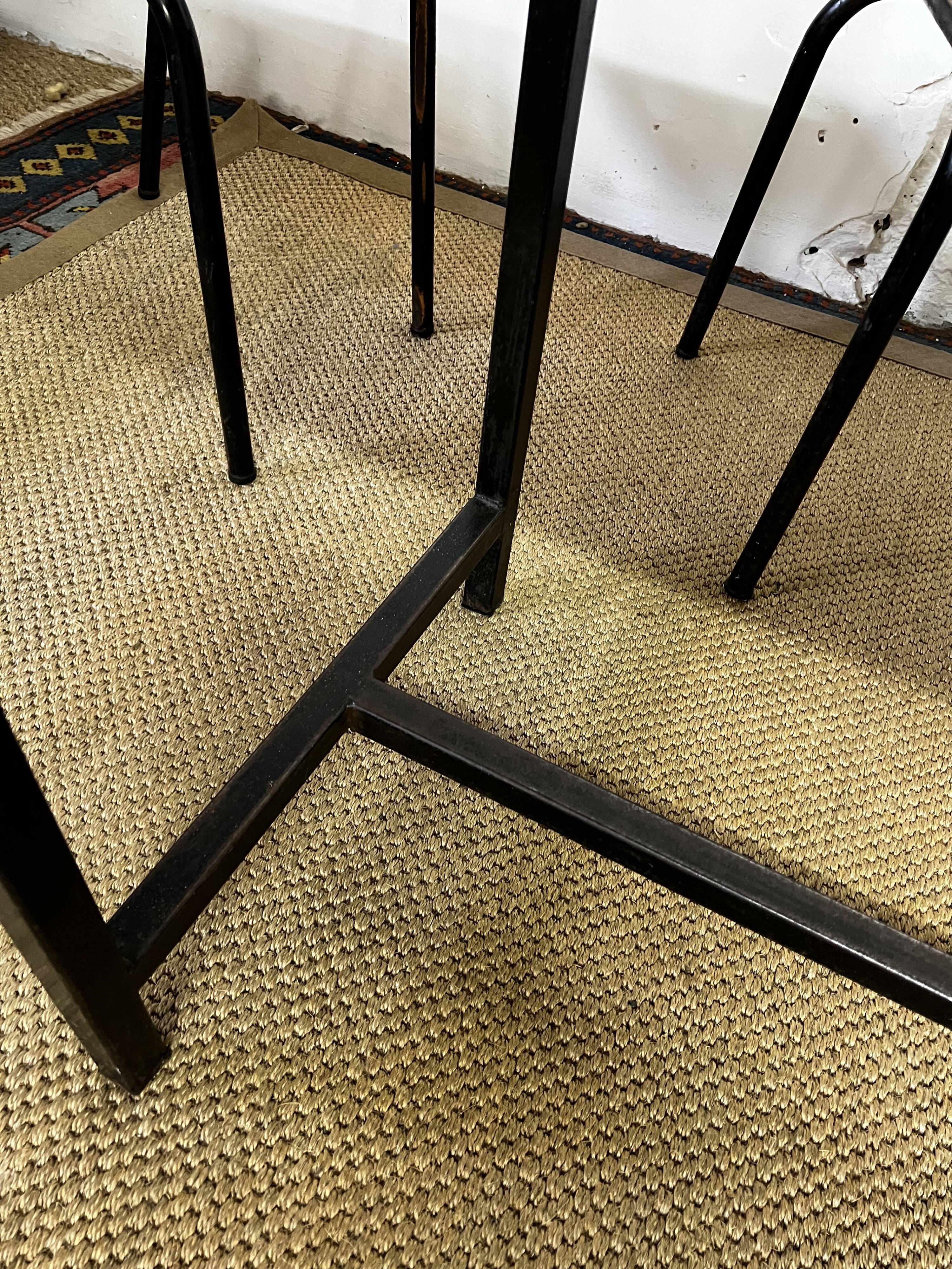 Blue formica table & chairs set