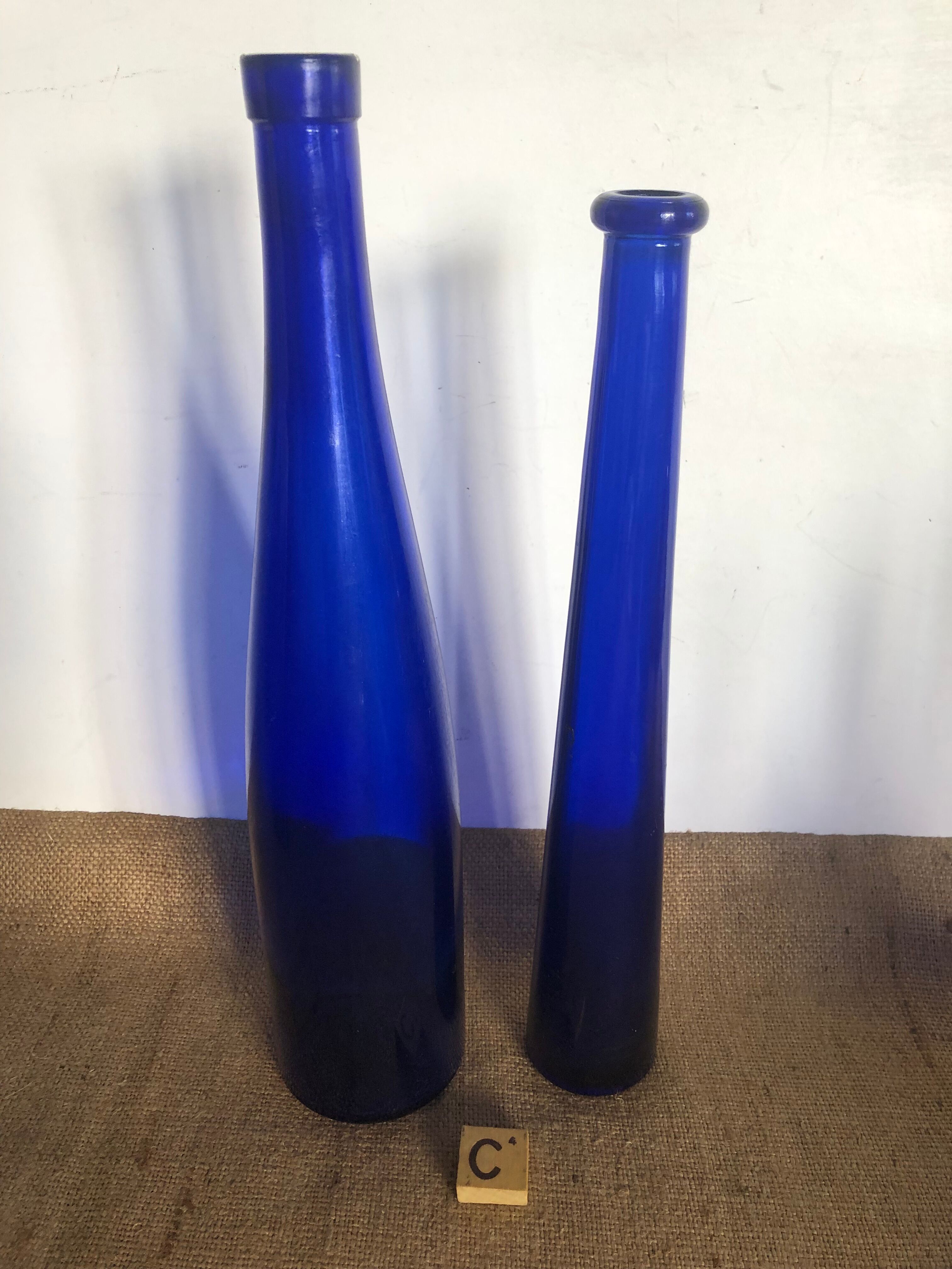Duo of blue bottles