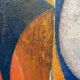 Abstract oil painting on canvas by gelper mon (belgium 1930)