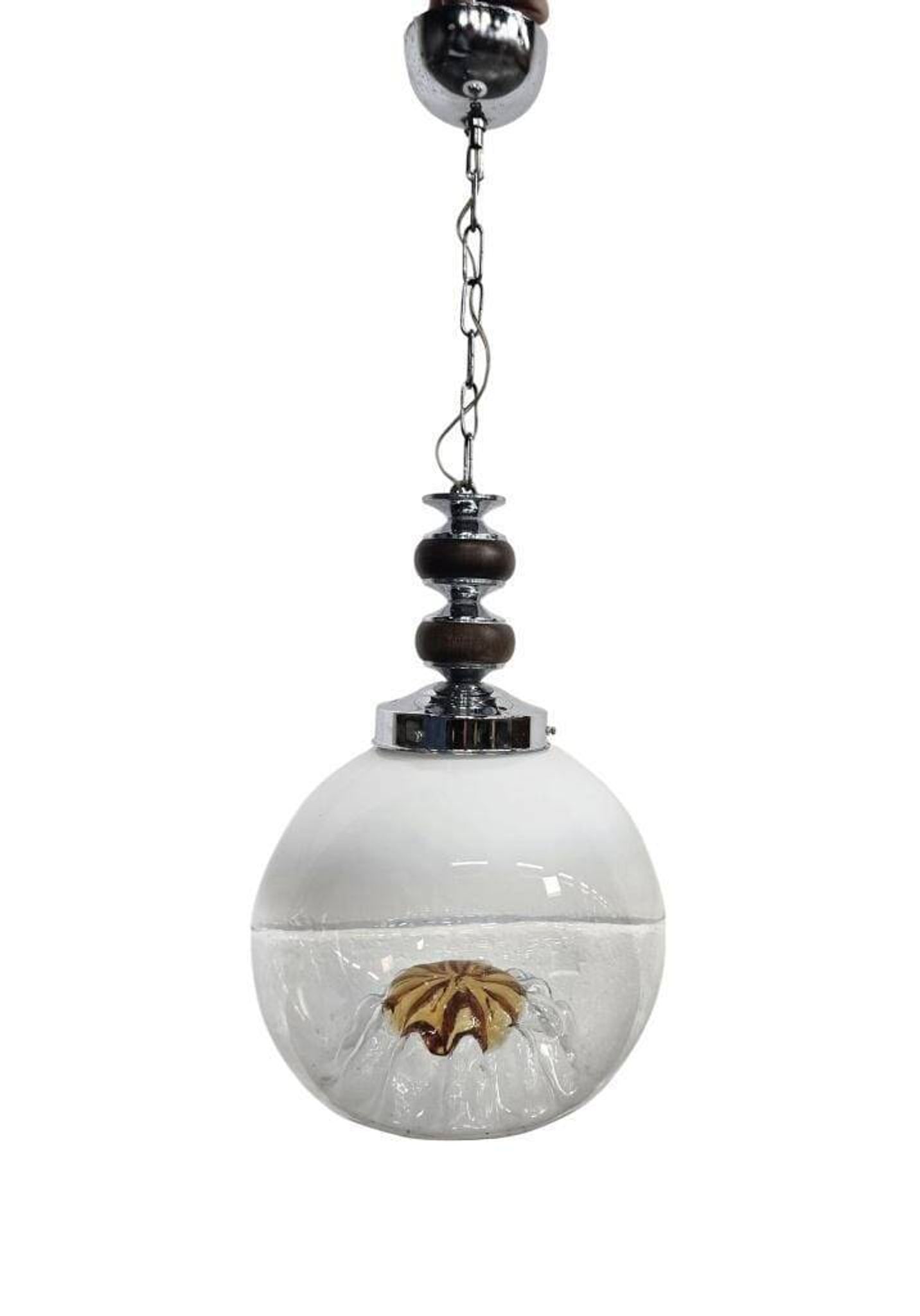 Vintage glass globe lamp / pendant lamp by Carlo Nason for Mazzega