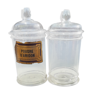 Pair of Pots a Transparent Glass Pharmacy