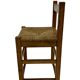 Set of four vintage chairs / stool - brutalist style minimalist oak and wicker 60s