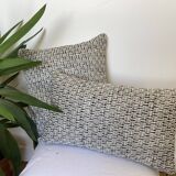 Black white beige cushion geometric patterns