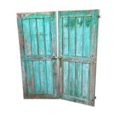 Paire de volets bois anciens couleur vert mint