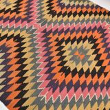 5x8 Colorful Tribal Pattern Kilim Area Rug, 166x247Cm