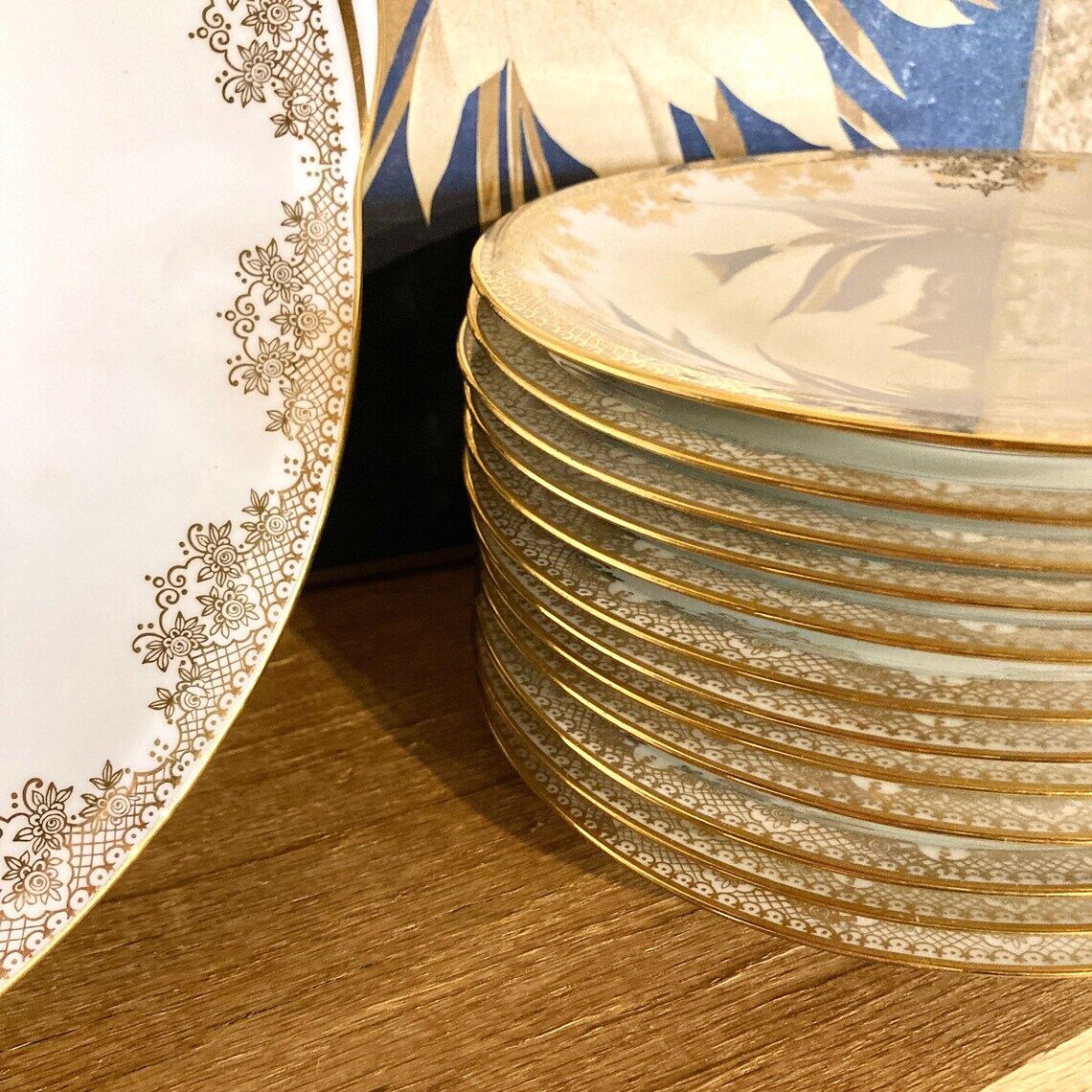 Plates and dessert dish