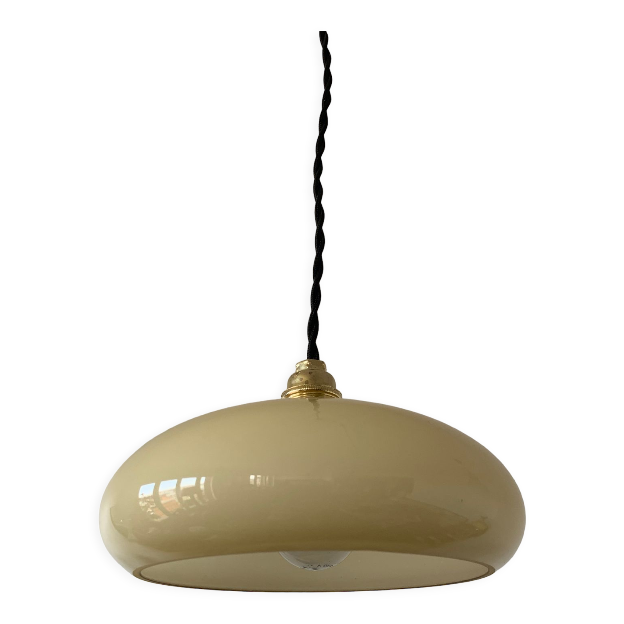 Suspension en verre jaune