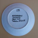 Assiette des frères Amieux par Marius Bessone et AnnaRay- Vallauris vintage - années 50 60